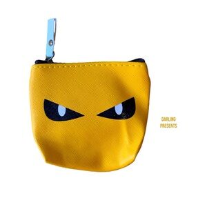 SMALL MONEY PURSE UNISEX COLOR YELLOW SIZE 4 X 4.5